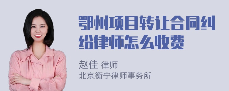 鄂州项目转让合同纠纷律师怎么收费