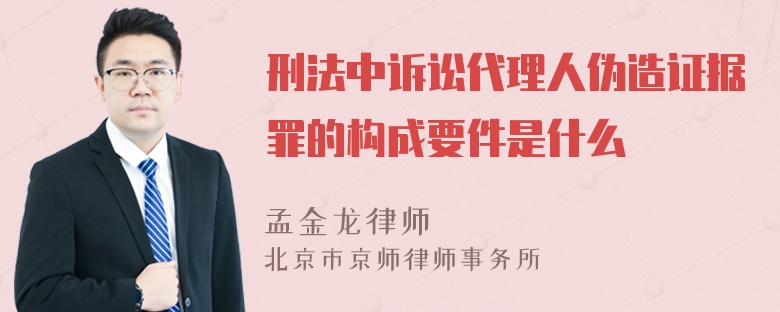 刑法中诉讼代理人伪造证据罪的构成要件是什么