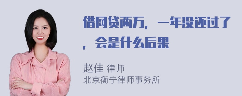 借网贷两万，一年没还过了，会是什么后果