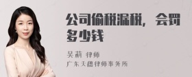 公司偷税漏税，会罚多少钱