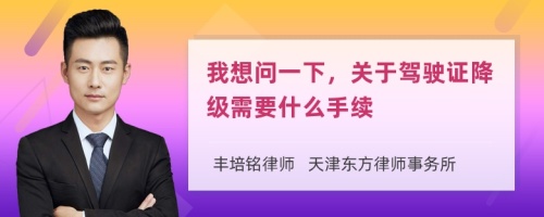 我想问一下，关于驾驶证降级需要什么手续