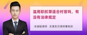 滥用职权罪适合村官吗，有没有法律规定