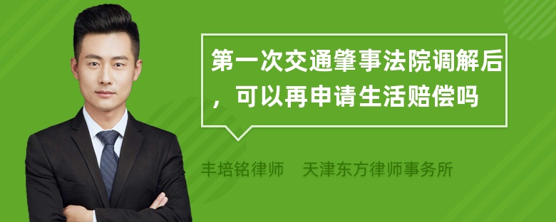 第一次交通肇事法院调解后，可以再申请生活赔偿吗