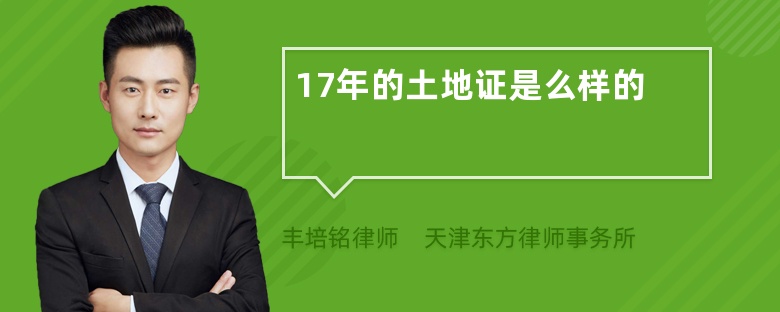 17年的土地证是么样的