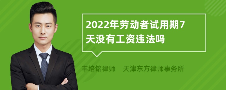 2022年劳动者试用期7天没有工资违法吗