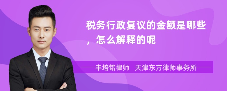 税务行政复议的金额是哪些，怎么解释的呢