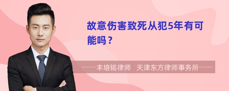 故意伤害致死从犯5年有可能吗？