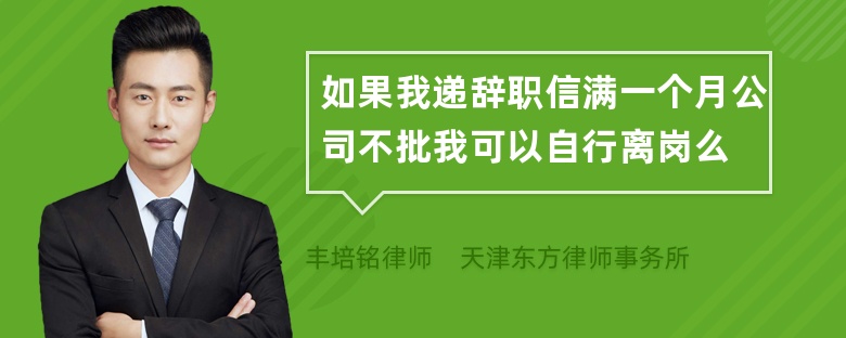 如果我递辞职信满一个月公司不批我可以自行离岗么