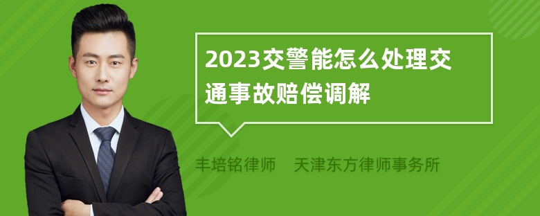 2023交警能怎么处理交通事故赔偿调解