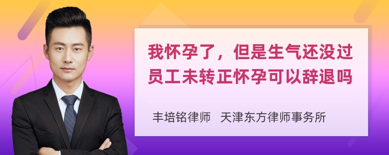 我怀孕了，但是生气还没过员工未转正怀孕可以辞退吗