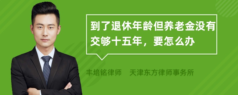 到了退休年龄但养老金没有交够十五年，要怎么办