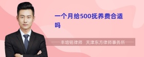 一个月给500抚养费合适吗