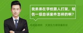 我弟弟在学校跟人打架，轻伤一级自诉案件怎样的啊？