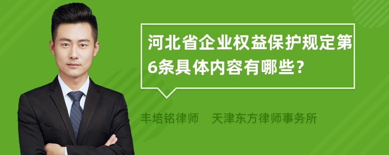 河北省企业权益保护规定第6条具体内容有哪些？