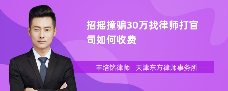 招摇撞骗30万找律师打官司如何收费