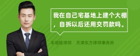 我在自己宅基地上建个大棚，自拆以后还用交罚款吗。