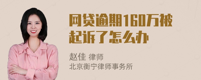 网贷逾期160万被起诉了怎么办