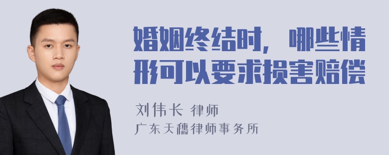 婚姻终结时，哪些情形可以要求损害赔偿