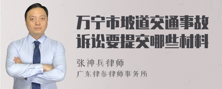 万宁市坡道交通事故诉讼要提交哪些材料