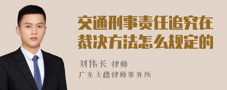 交通刑事责任追究在裁决方法怎么规定的