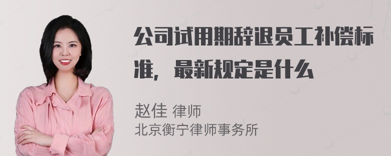 公司试用期辞退员工补偿标准，最新规定是什么