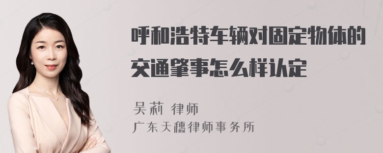 呼和浩特车辆对固定物体的交通肇事怎么样认定