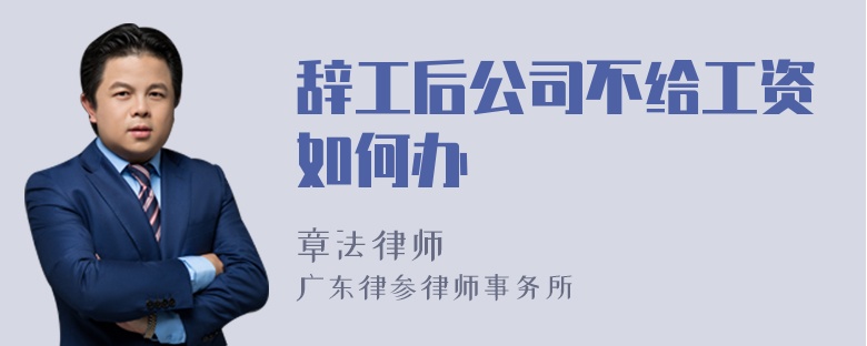 辞工后公司不给工资如何办