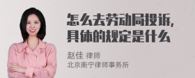 怎么去劳动局投诉，具体的规定是什么