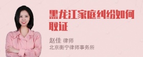 黑龙江家庭纠纷如何取证