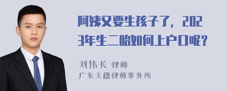 阿姨又要生孩子了，2023年生二胎如何上户口呢？