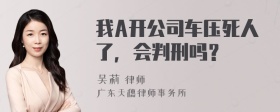 我A开公司车压死人了，会判刑吗？