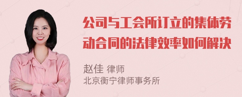 公司与工会所订立的集体劳动合同的法律效率如何解决