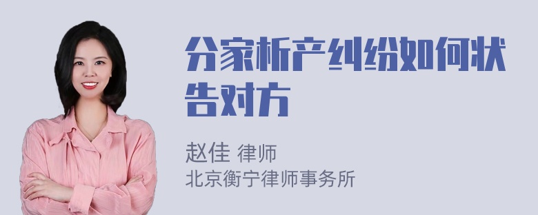 分家析产纠纷如何状告对方