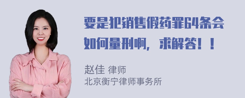 要是犯销售假药罪64条会如何量刑啊，求解答！！