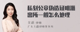 私刻公章伪造证明派出所一般怎么处理