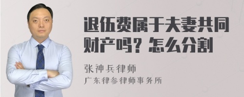 退伍费属于夫妻共同财产吗？怎么分割