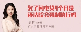 欠了闪电贷4个月没还法院会强制执行吗