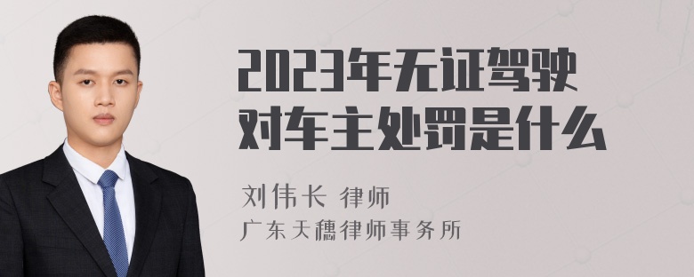 2023年无证驾驶对车主处罚是什么