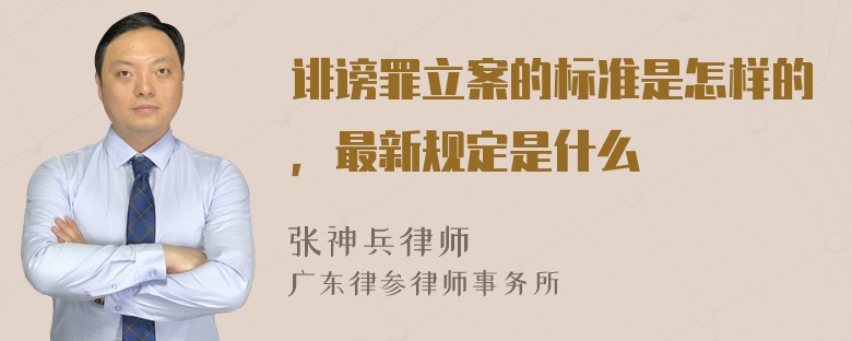 诽谤罪立案的标准是怎样的，最新规定是什么