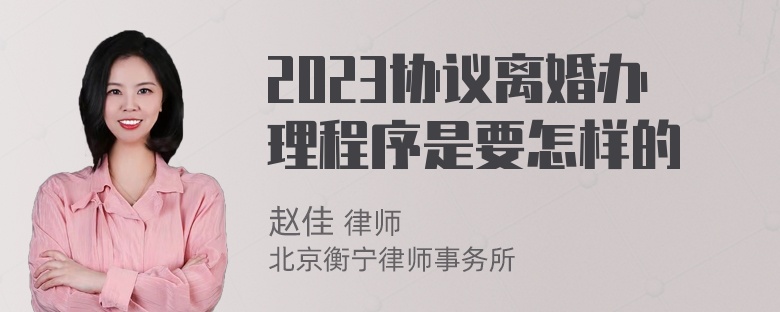 2023协议离婚办理程序是要怎样的