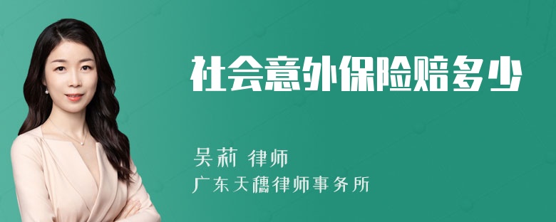 社会意外保险赔多少