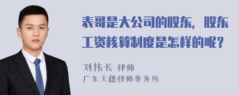 表哥是大公司的股东，股东工资核算制度是怎样的呢？