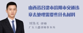 山西省吕梁市汾阳市交通违章去处理需要些什么材料