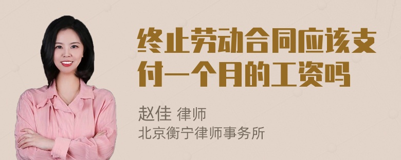 终止劳动合同应该支付一个月的工资吗