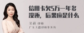 信用卡欠5万一年多没还，后果应是什么