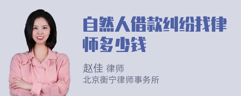 自然人借款纠纷找律师多少钱