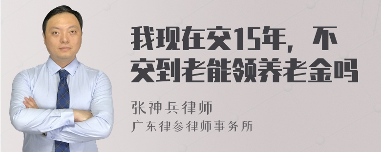 我现在交15年，不交到老能领养老金吗