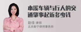 本溪车辆与行人的交通肇事起诉多少钱