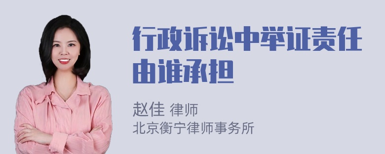 行政诉讼中举证责任由谁承担