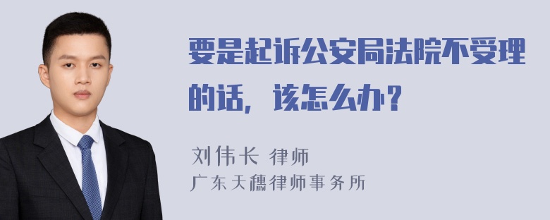 要是起诉公安局法院不受理的话，该怎么办？